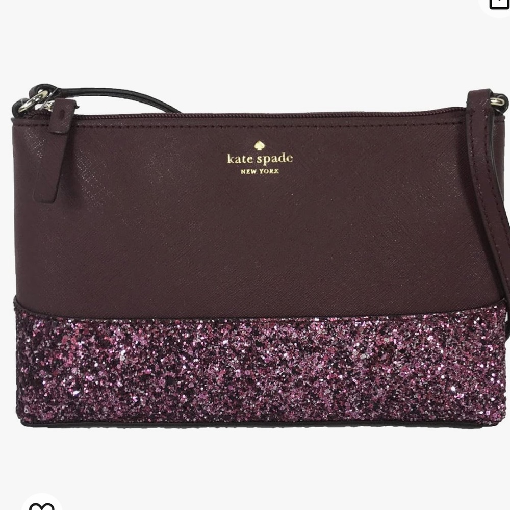 Kate Spade Greta Court Glitter Ramey Crossbody Cherrywood